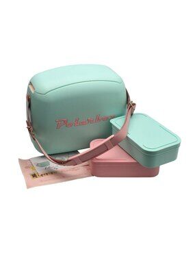 Polarbox Retro Cooler Bag Mint Pink 2 BPA Free 1000ml Containers Leather Strap